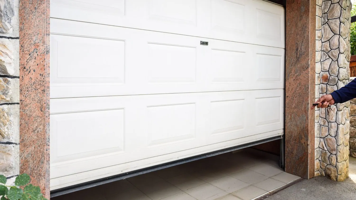 Garage door opening after repair at a Canyon Lake, TX property