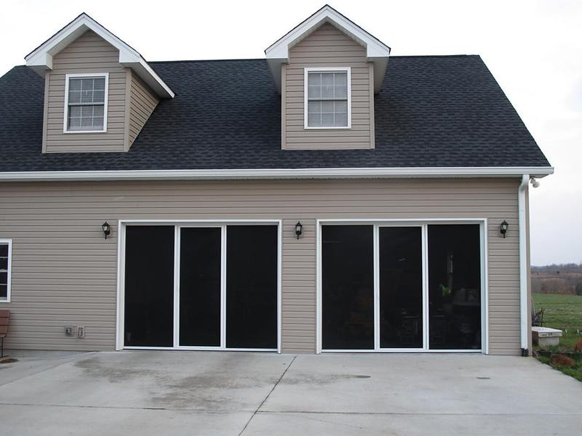 Two-car Lifestyle garage screen in New Braunfels, TX